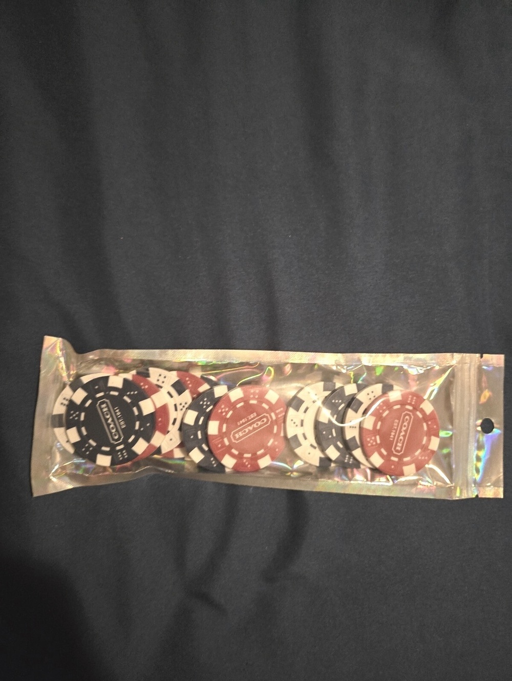12 Coach Poker Chips Set in Original Sealed Packaging - Collectible Game Chips